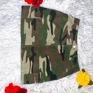 Denim Camo Cargo Skirt